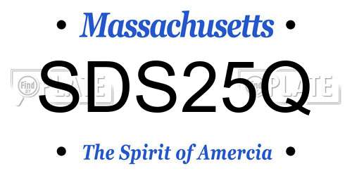 SDS25Q Massachusetts License Plate