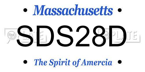 SDS28D Massachusetts License Plate
