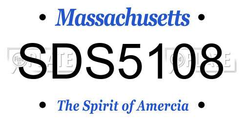 SDS5108 Massachusetts License Plate