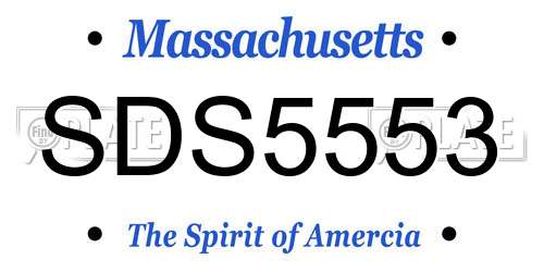 SDS5553 Massachusetts License Plate