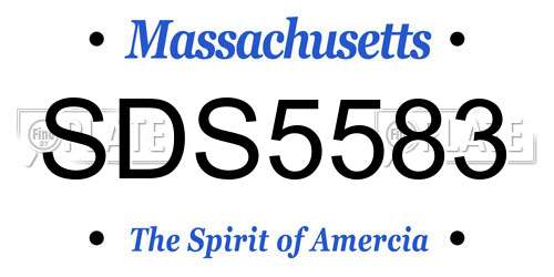 SDS5583 Massachusetts License Plate