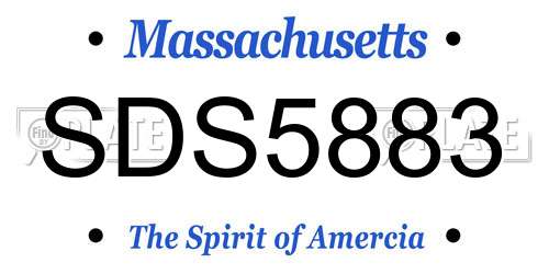SDS5883 Massachusetts License Plate