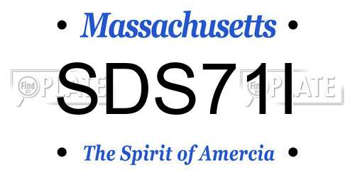 SDS71I Massachusetts License Plate