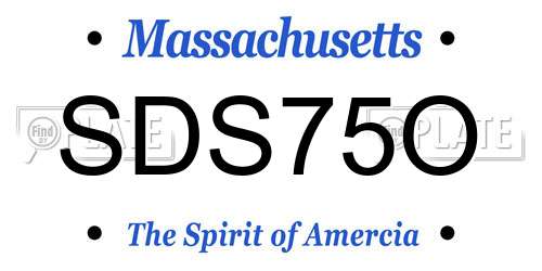 SDS75O Massachusetts License Plate