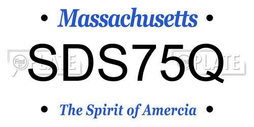 SDS75Q Massachusetts License Plate