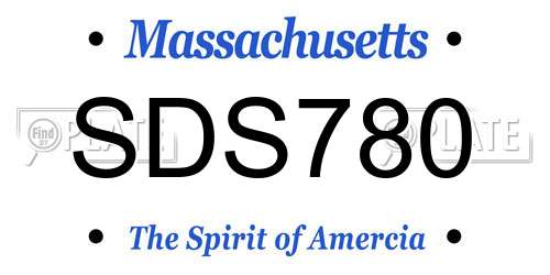 SDS780 Massachusetts License Plate