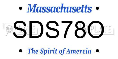 SDS78O Massachusetts License Plate