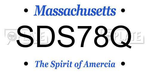 SDS78Q Massachusetts License Plate