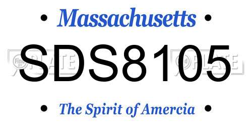 SDS8105 Massachusetts License Plate