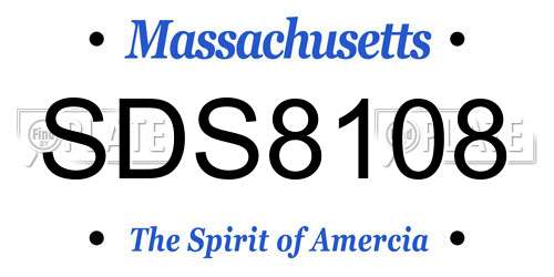 SDS8108 Massachusetts License Plate