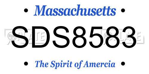 SDS8583 Massachusetts License Plate