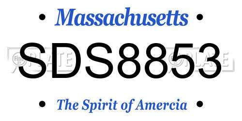 SDS8853 Massachusetts License Plate
