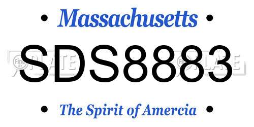SDS8883 Massachusetts License Plate