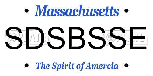 SDSBSSE Massachusetts License Plate