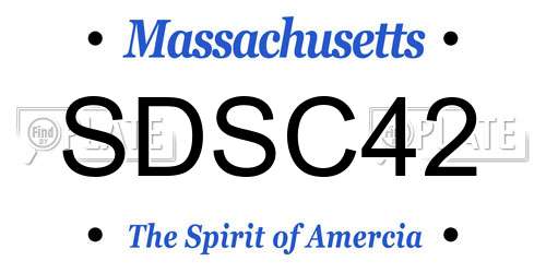SDSC42 Massachusetts License Plate