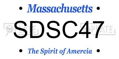 SDSC47 Massachusetts License Plate