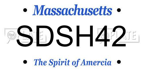 SDSH42 Massachusetts License Plate