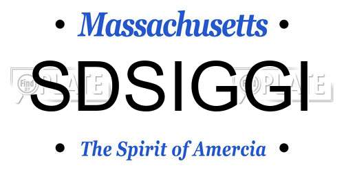 SDSIGGI Massachusetts License Plate