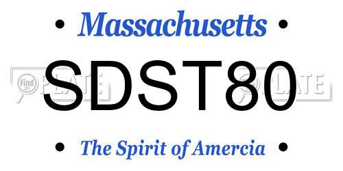 SDST80 Massachusetts License Plate