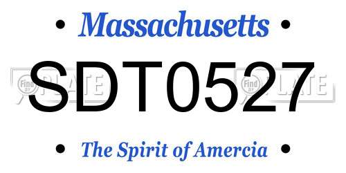 SDT0527 Massachusetts License Plate