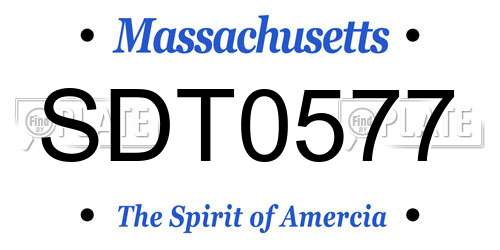 SDT0577 Massachusetts License Plate