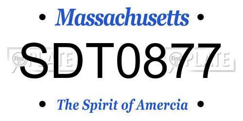 SDT0877 Massachusetts License Plate