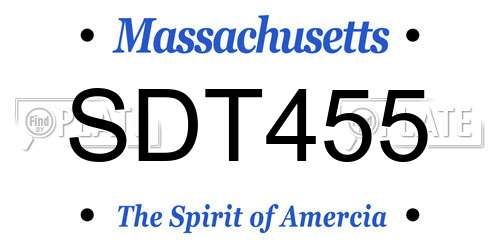 SDT455 Massachusetts License Plate
