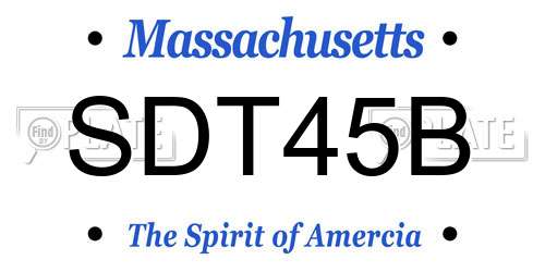 SDT45B Massachusetts License Plate