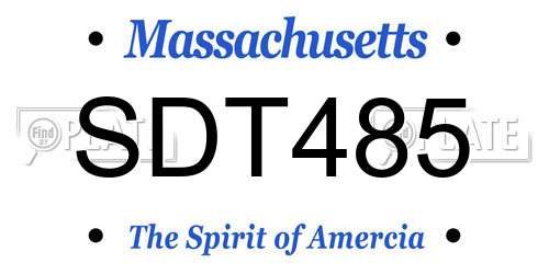 SDT485 Massachusetts License Plate
