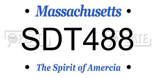 SDT488 Massachusetts License Plate