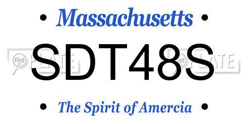 SDT48S Massachusetts License Plate
