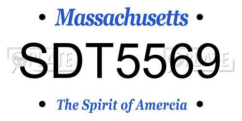 SDT5569 Massachusetts License Plate