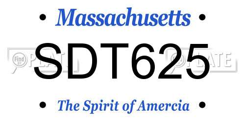 SDT625 Massachusetts License Plate