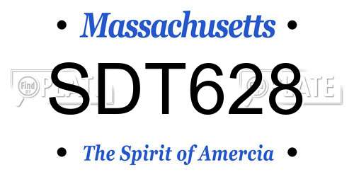 SDT628 Massachusetts License Plate