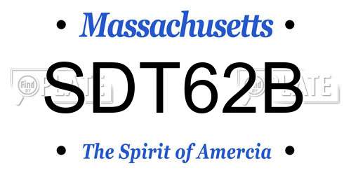 SDT62B Massachusetts License Plate