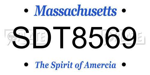 SDT8569 Massachusetts License Plate