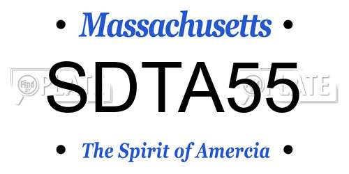 SDTA55 Massachusetts License Plate