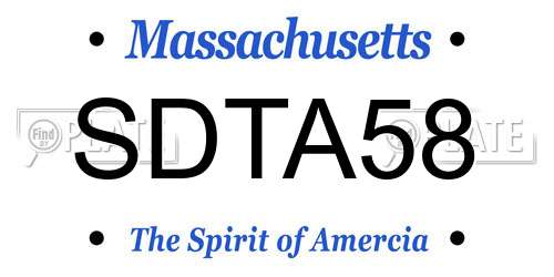 SDTA58 Massachusetts License Plate