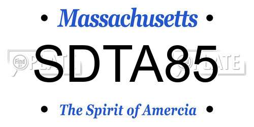 SDTA85 Massachusetts License Plate
