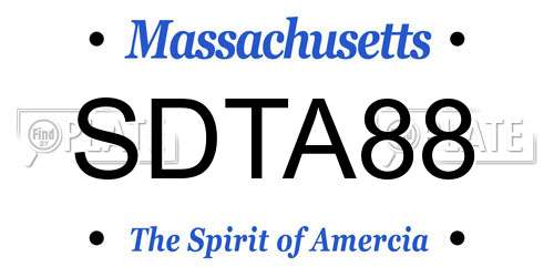 SDTA88 Massachusetts License Plate