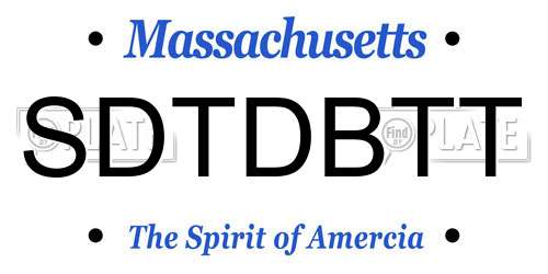 SDTDBTT Massachusetts License Plate