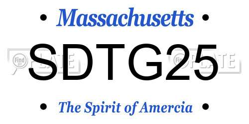 SDTG25 Massachusetts License Plate