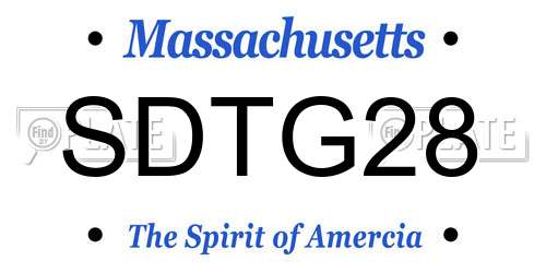 SDTG28 Massachusetts License Plate