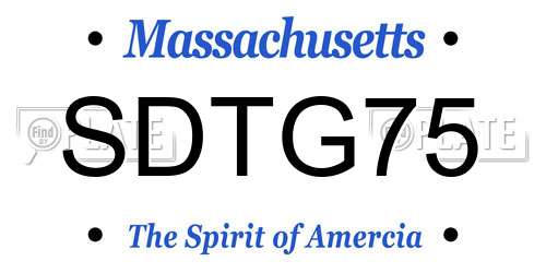 SDTG75 Massachusetts License Plate