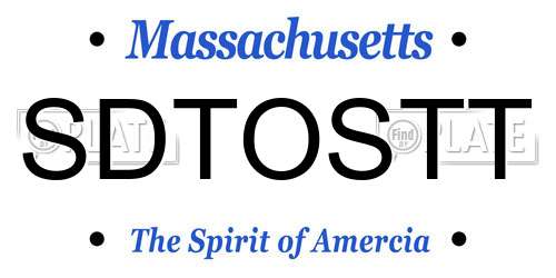 SDTOSTT Massachusetts License Plate
