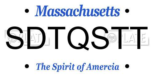 SDTQSTT Massachusetts License Plate