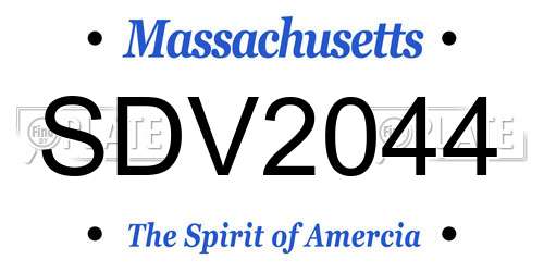 SDV2044 Massachusetts License Plate