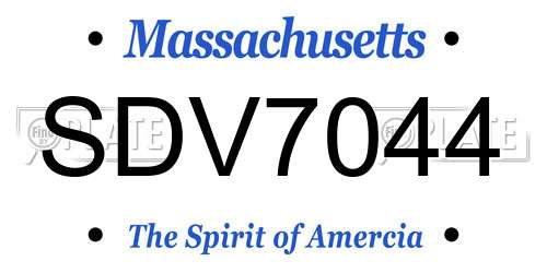 SDV7044 Massachusetts License Plate