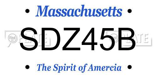SDZ45B Massachusetts License Plate