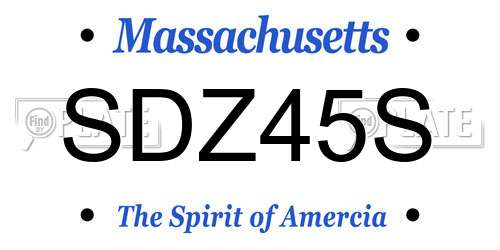 SDZ45S Massachusetts License Plate